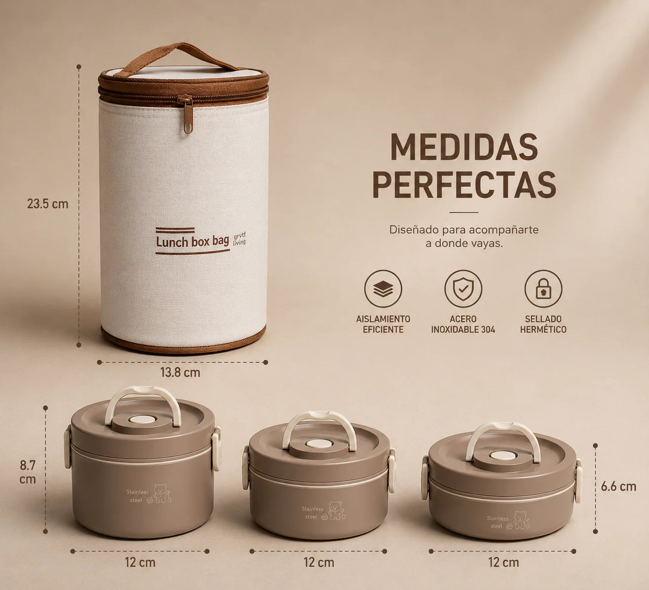 Lonchera Termica con 3 Tupper Viral