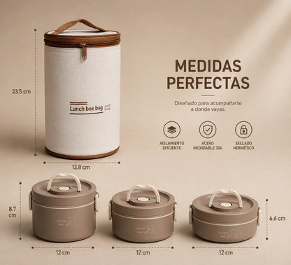 Lonchera Termica con 3 Tupper Viral